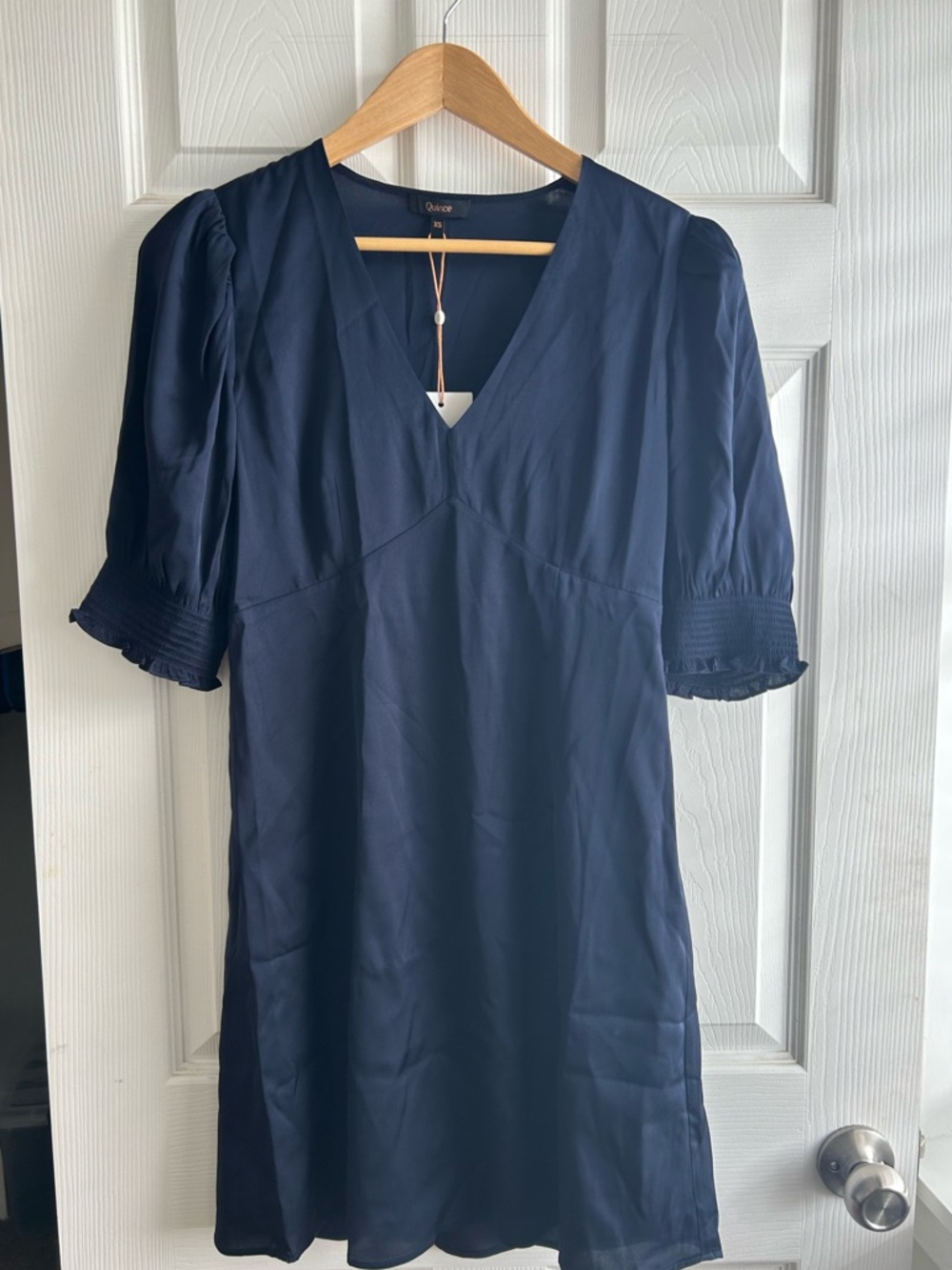 Quince Washable Stretch Silk Puff Sleeve Mini